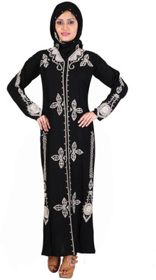 

Hawai WB00064 Lycra Self Design Burqa With Hijab(Black)
