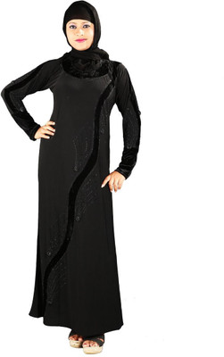 

Hawai WB119 Polyester Self Design Burqa With Hijab(Black)