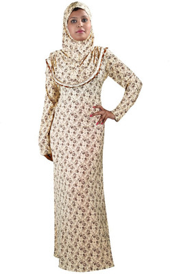 

Hawai WB107 Lycra Self Design Burqa With Hijab(Beige, Brown)