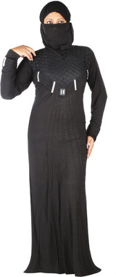 

Hawai WB00156 Polyester Self Design Burqa With Hijab(Black)