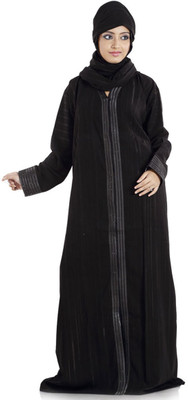 

Hawai WB00017 Leon Self Design Burqa With Hijab(Black)