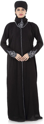 

Hawai WB00009 Crepe Self Design Burqa With Hijab(Black)