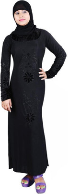 

Hawai WB00063 Lycra Self Design Burqa With Hijab(Black)