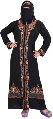

Hawai WB00057 Lycra Self Design Burqa With Hijab(Black)