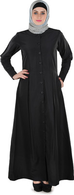 Momin Libas Polyester Solid Abaya(Black)