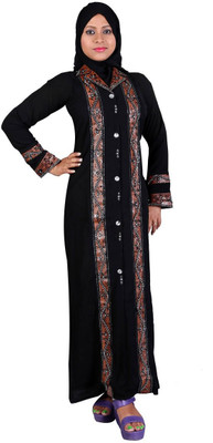 

Hawai WB00045 Lycra Self Design Burqa With Hijab(Black)