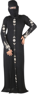 

Hawai WB00152 Polyester Self Design Burqa With Hijab(Black)