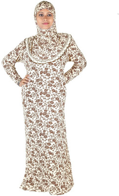 

Hawai WB00190 Polyester Printed Burqa With Hijab(Beige, Brown)