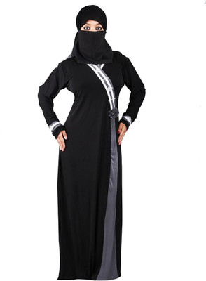 

Hawai WB96 Lycra Self Design Burqa With Hijab(Black)