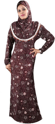 

Hawai WB110 Lycra Self Design Burqa With Hijab(Brown)