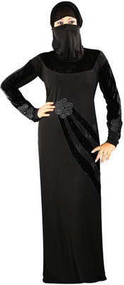 

Hawai WB120 Polyester Self Design Burqa With Hijab(Black)