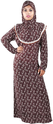 

Hawai WB109 Lycra Self Design Burqa With Hijab(Brown)