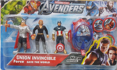 

AS Avengers Action Figures of 3 Super Heroes(Multicolor)