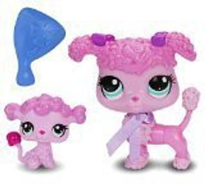 

Littlest Pet Shop Figures Poodle and Baby Poodle(Pink)