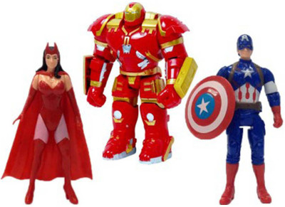 

Montez The Avengers 3 in 1 Super Power Action Heros (Scarlet Witch,Hulkbuster Armor & Captain America)(Multicolor)