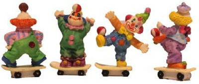 

Figure Inc 4 Piece Clown On Skating Board Figurine Porcelain(Multicolor)
