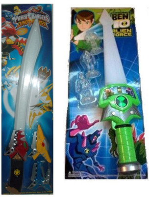 

New Pinch Combo Of Power Rangur Big Sword With B-10 Musical Talwar With Three Alien(Multicolor)