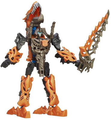 

Transformers Age Of Extinction Construct-Bots Dinobots Grimlock(Orange, Black, Grey)