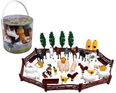 

SCS Direct Farm Animal Action Figures - Big Bucket of Farm Animals - 50 pieces in set!(Multicolor)