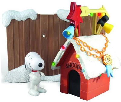 Round 2 LLC Peanuts Snoopy Lighted Christmas Doghouse With Poseable(Multicolor)