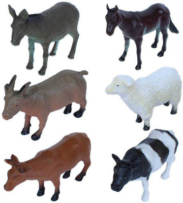 

Shree Krishna Handicrafts And Gallery Farm Animals Plastic Toys for Kids ( 6 Pcs. Pack ) (Multicolor)(Multicolor)