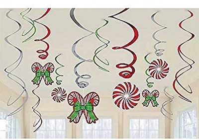 

Shindigz Candy Cane 6 Piece Hanging Swirls(Red)