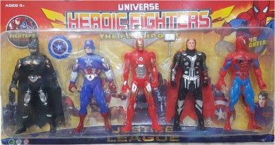 

AS Avengers Action Figures of 5 Super Heroes (Deluxe Size)(Multicolor)