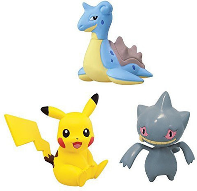

Tomy Pokmon 3 Pack 2 Inch Pikachulaprasbanette(Multicolor)