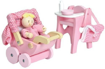 

Le Toy Van Wooden Nursery Set Dollhouse Furniture(Multicolor)