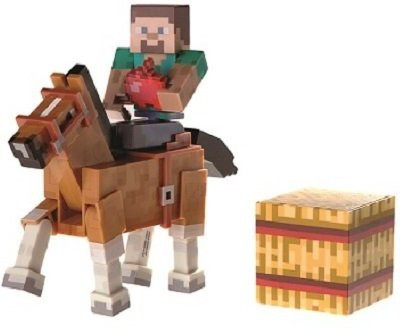 

Minecraft Steve And Chestnut Horse Swith Hay Block And Apple Series2(Multicolor)