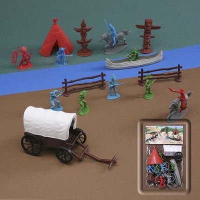 

Esco Inports, Inc. Wild West 19 Piece Cowboy And Indian 1/35Th Play Set(Multicolor)