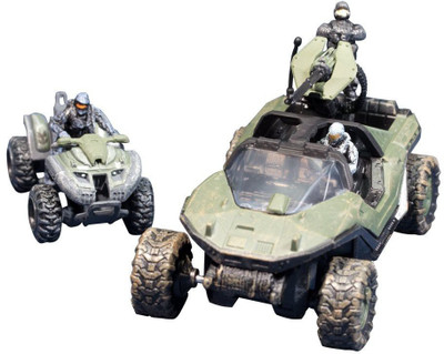 

McFarlane Toys Halo Micro Ops Series 1: Warthog and Mongoose with 2 Spartans and Trooper(Green, Silver)