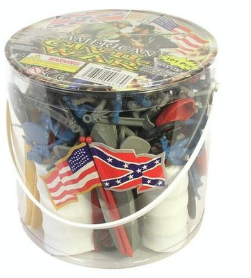 

Hingfat Civil War Soldier 102 Piece Playset: Bucket of 54mm Plastic(Multicolor)