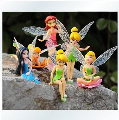 

Dinglongshan Anime Cartoon Tinkerbell Fairy Pvcgirls Dolls Gift 6Pcs/Set(Multicolor)