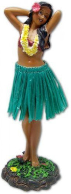

KC Hawaii Hawaiian Dashboard Doll Leilani Girl Posing Green(Multicolor)