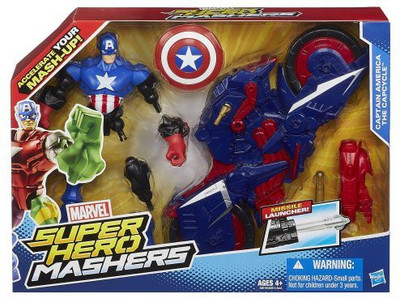 

Marvel Super Hero Mashers Captain America With The Capcycle Vehicle(Multicolor)