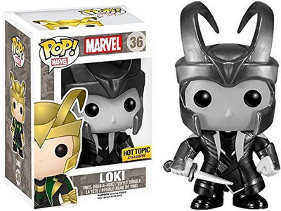 

Funko POP! Marvel Black/White Loki With Helmet 36 Hot Topic Exclusive(Multicolor)