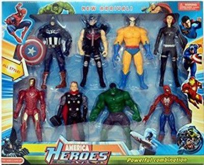 

RR Enterprizes 8 Pieces America Superheroes Action Figures(Multicolor)