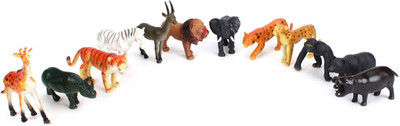 

Smiles Creation Wild Animal Set Of 12 Toy For Kids(Multicolor)