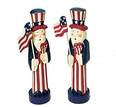 

US Toys One Decorative Patriotic Uncle Sam Wood Mini Tabletop Statue(Multicolor)