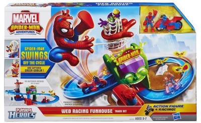 

Spiderman Playskool Heroes Marvel Adventures Web Racing Funhouse(Multicolor)