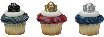 

DecoPac Star Wars Darth Vader, C3P0. R2D2 Cupcake Rings(Multicolor)