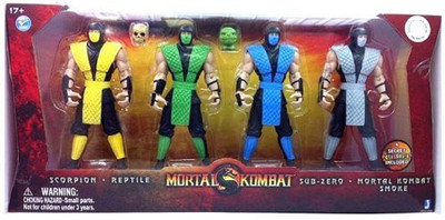 

Jazwares Mortal Kombat Retro 6 Inch 4Pack Scorpion/Reptile/Subzero(Multicolor)