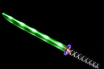 

GlitZGlam Ninja Sword Toy Light-Up (LED) Deluxe with Motion Activated Clanging Sounds - Green(Multicolor)
