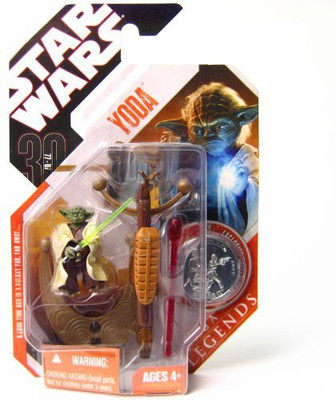 

Star Wars Yoda W/ Lightsaber 30Th Legends W/ Coin(Multicolor)