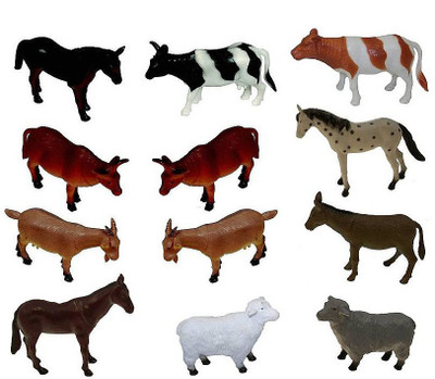 

Shree Krishna Handicrafts And Gallery Farm Animals Toys for Kids Pack of 12 (Multi-color)(Multicolor)