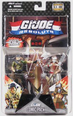 

GI Joe Resolute Hasbro 25th Anniversary 3 3/4 Wave 8 Action Figures Comic Book 2Pack Tunnel Rat vs. Storm Shadow(Multicolor)