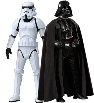 

Emob Star Wars Stormtrooper & Darth Vader Big Size Action Figure(Black, White)