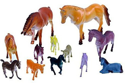 

Dazzling Toys 12 Pack Plastic Horse(Multicolor)