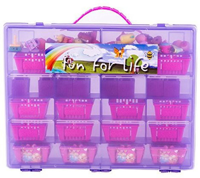 

Fun For LifeTM Shopkins Compatible Organizer Grape/Translucent Purple by Fun For LifeTM- Organizer Fits Up Approx 220 Characters, Up To 55 Shopping Bags and 10 Shopping Baskets(Multicolor)
